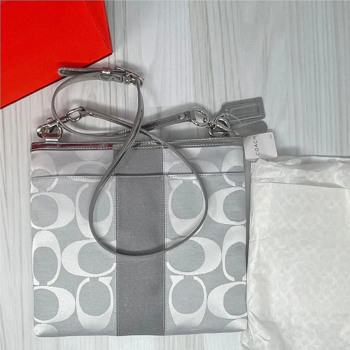 Coach Crossbody Silver Graphite Crossover 42253 Adjustable Strap