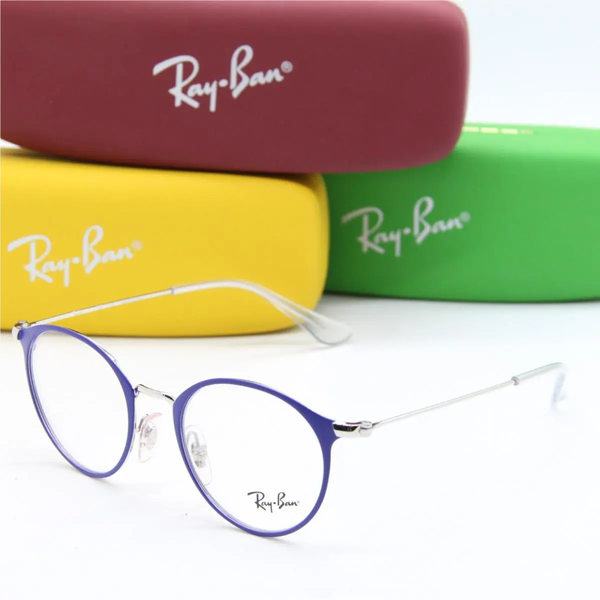 Ray-ban Junior RB 1053 4079 Purple Silver Eyeglasses W/case 43-18