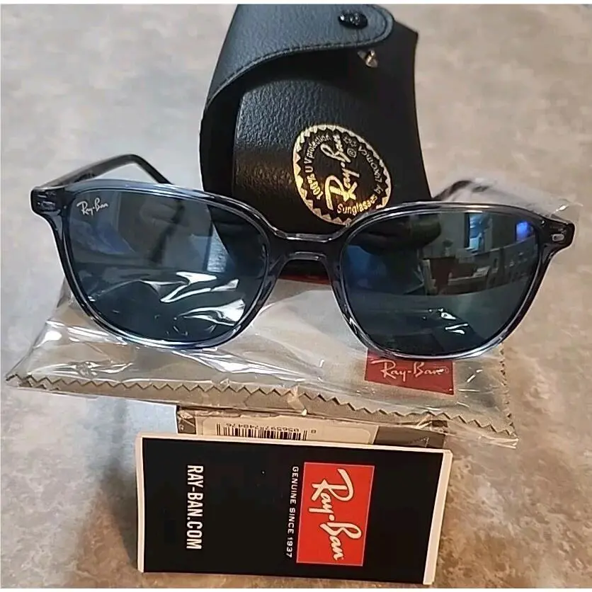 Ray-ban 0RB2193 6638O4 Leonard Blue Mirror Square Rare Sunglasses