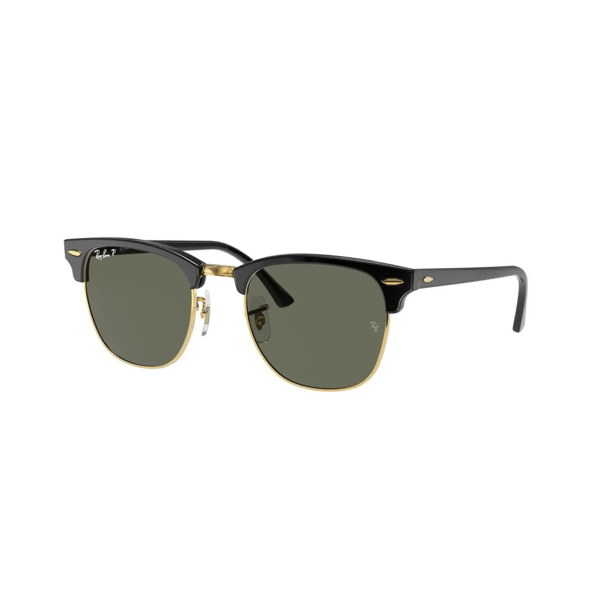 Ray-ban RB 3016 F Clubmaster Black G-15 Green 901/58 Size 55 Sunglasses by Ray-Ban