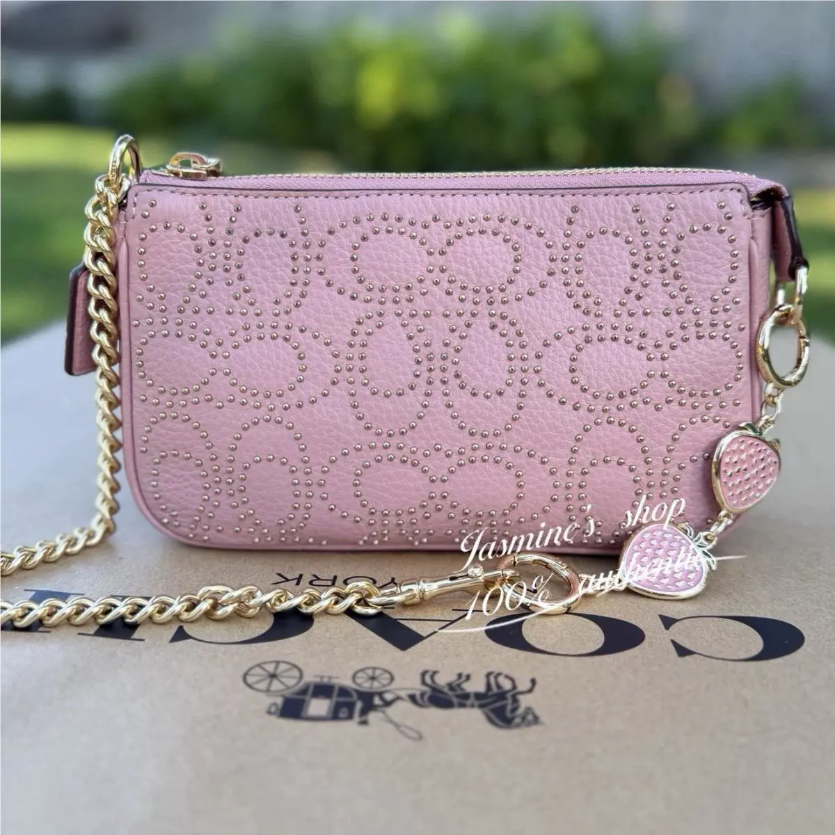 Coach Nolita 19 with Signature Rivets Leather in Pink CX262