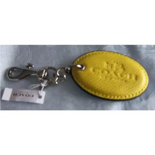 Coach 63635 Badlands Oval Leather Key Ring/ Fob/charm Valet Yellow/multi