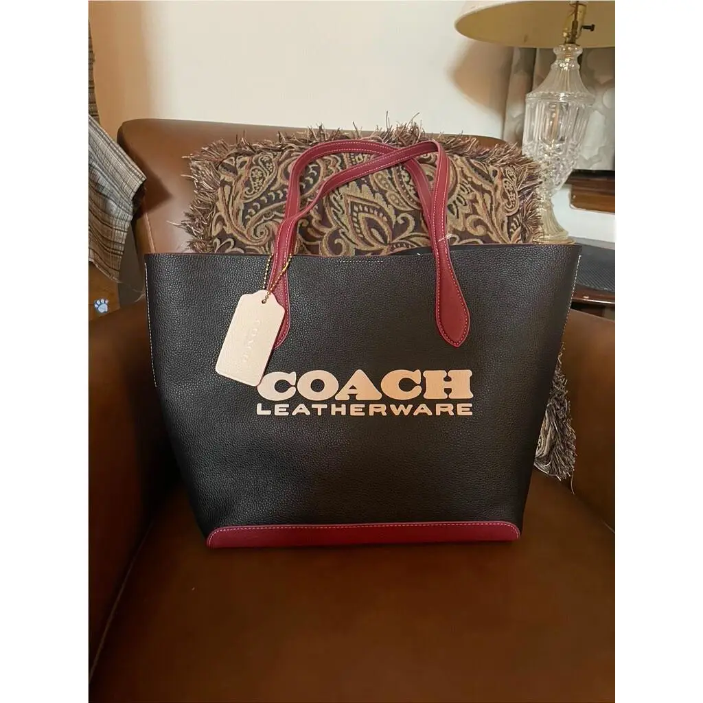 Coach Colorblock Leather Kia Logo Tote Bag Brass/black Multi CE734