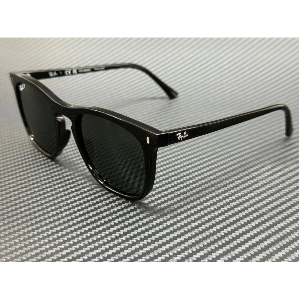 Ray Ban RB2210 901 58 Black Green Polarized Unisex 53 mm Sunglasses