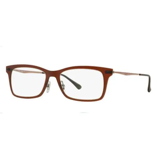 Ray-ban Square Dark Brown 53MM Full Rim Crystal Men`s Eyeglasses RX7039 5450 by Ray-Ban