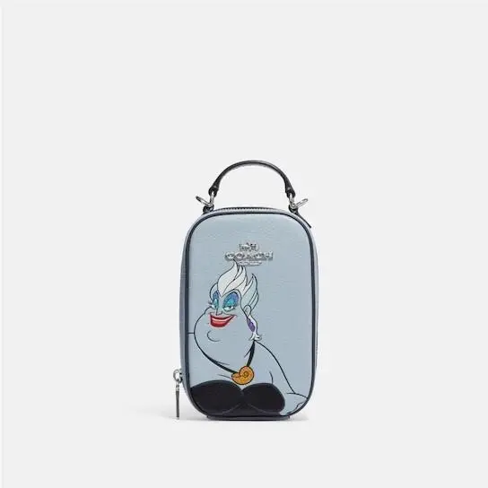 Coach CC325 Disney X Coach Eva Phone Crossbody W/ursula Motif Ice Blue
