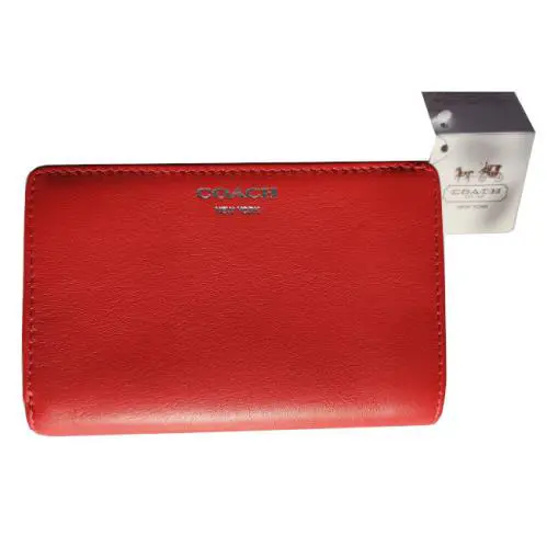 Coach 47986 Legacy Leather Medium Zip Wallet - Sv/carnelian - - Free S+h