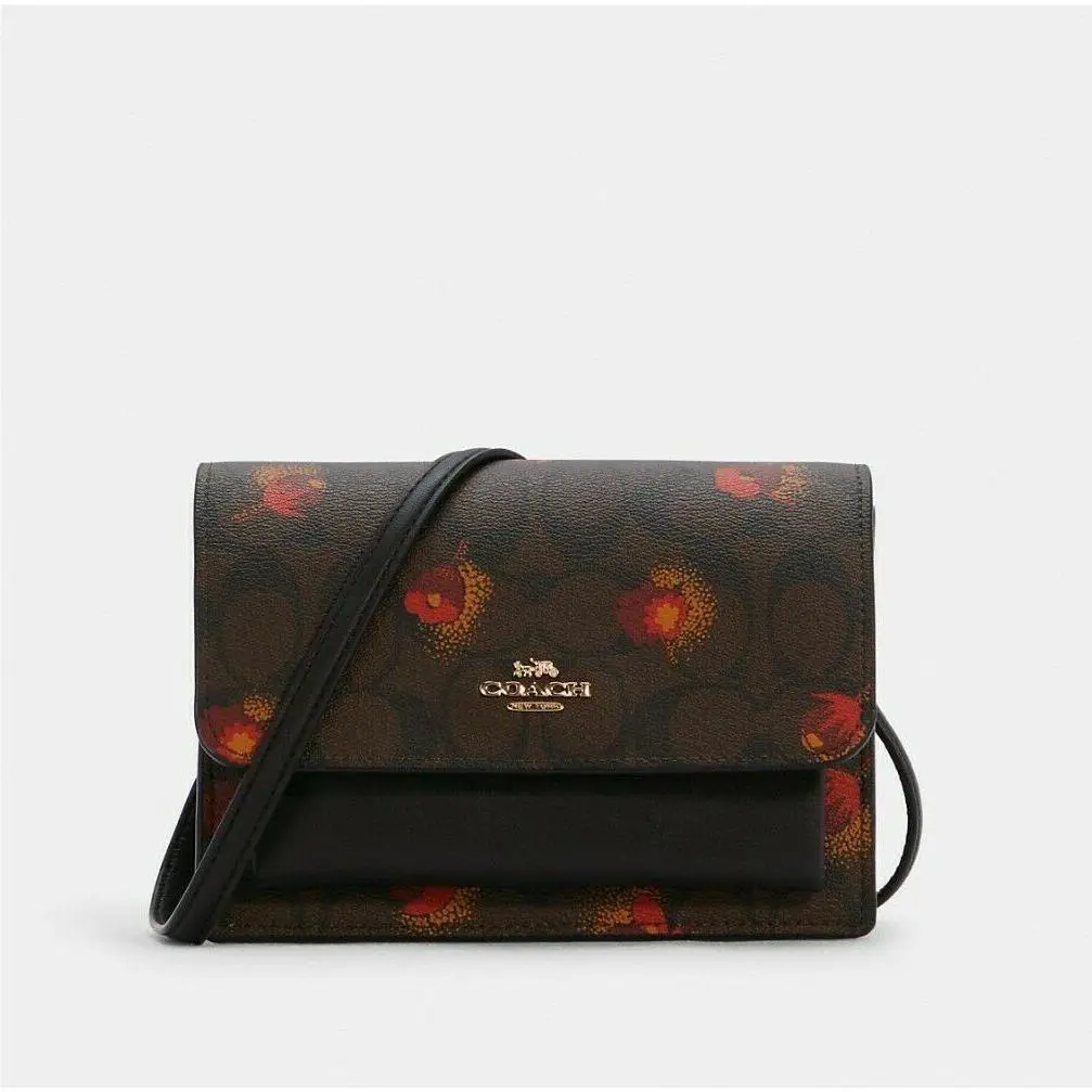 Foldover Belt Bag In Signature Canvas with Pop Floral Print by Coach