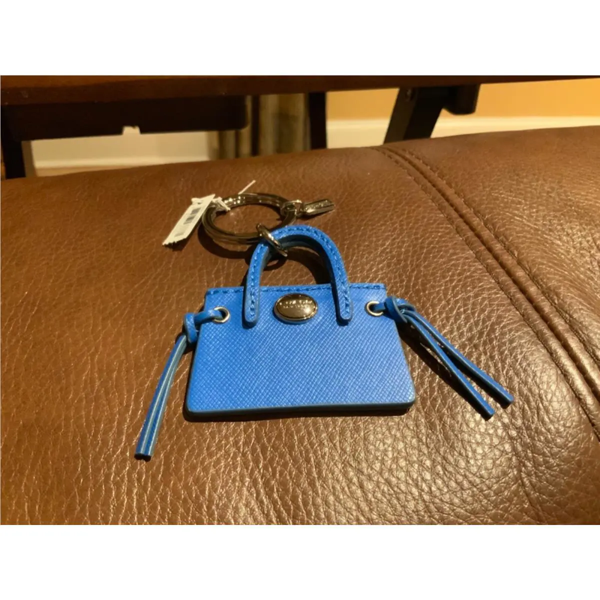 Coach Blue Leather Carryall Handbag Purse Keychain/keyring/fob 62508