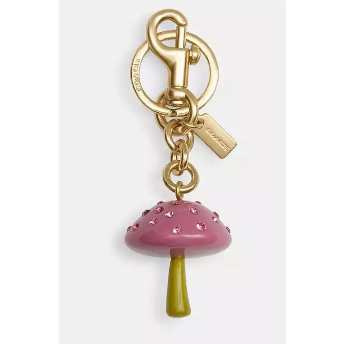 X Observed By Us Pink Gold Mushroom Bag Charm Key Chain Limited by Coach