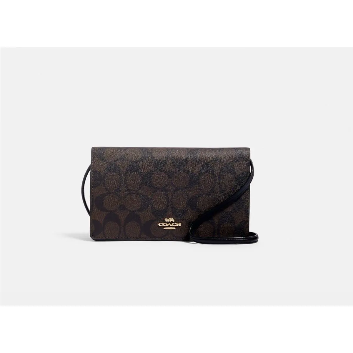 Coach Anna Foldover Crossbody Clutch in Signature Canvas C3036