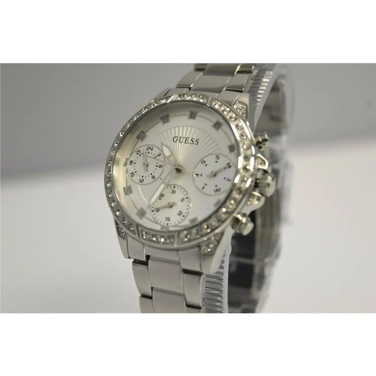 Guess Women`s Silver SS Crystals W1293L1 Watch