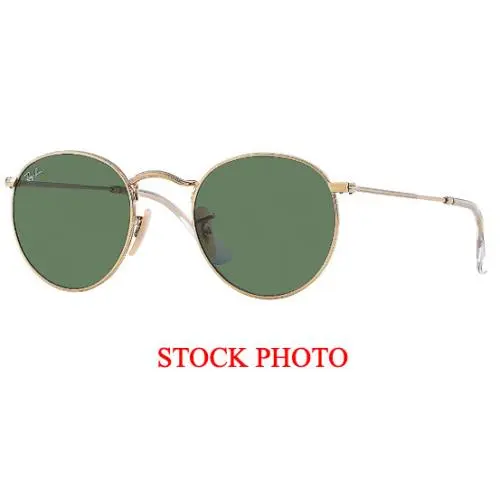 Ray-ban RB3447 Round Metal 50-21-145 Sunglasses Gold Frame G15 Green Lens