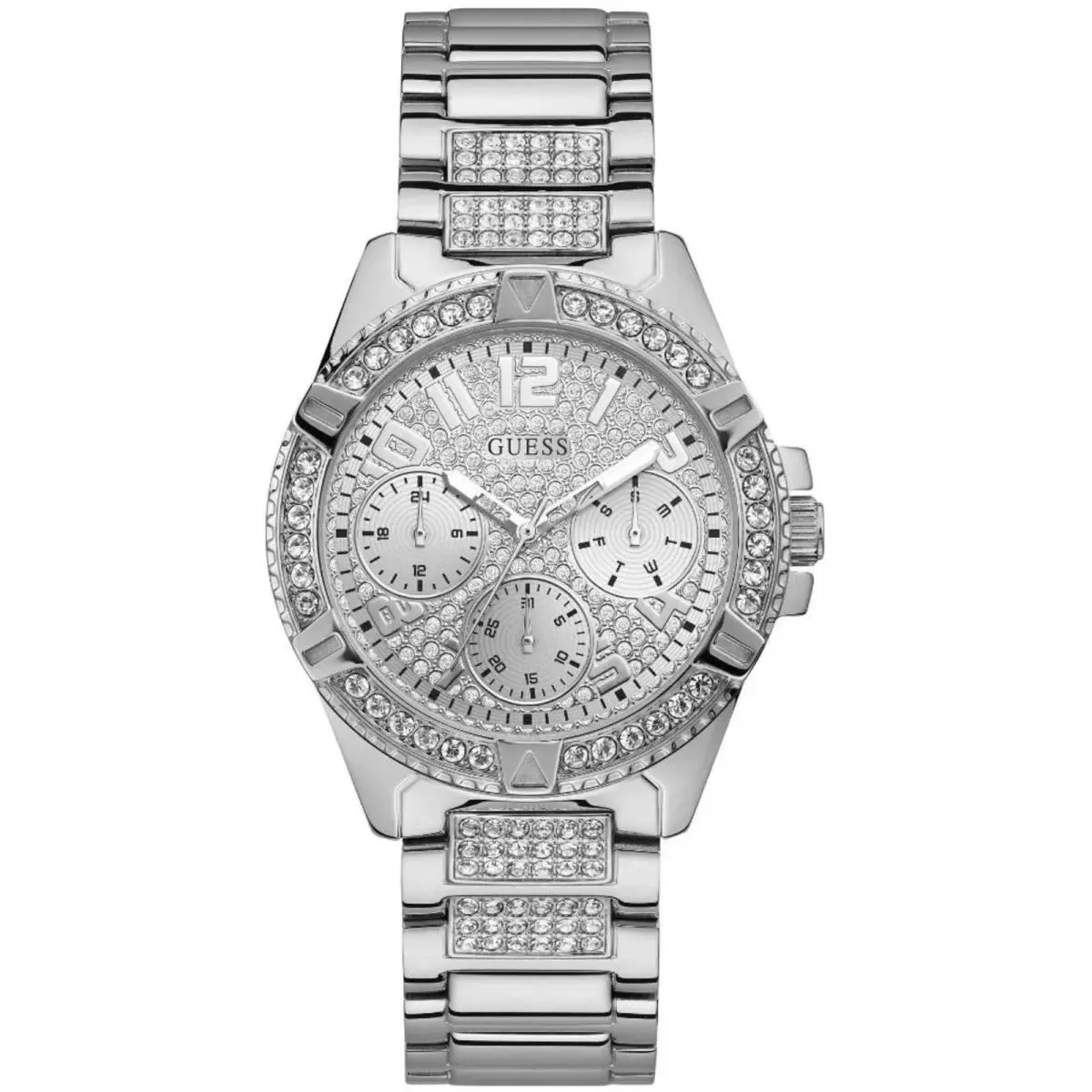Guess Women`s Watch Quartz Silver Tone Dial Stainless Steel Bracelet W1156L1