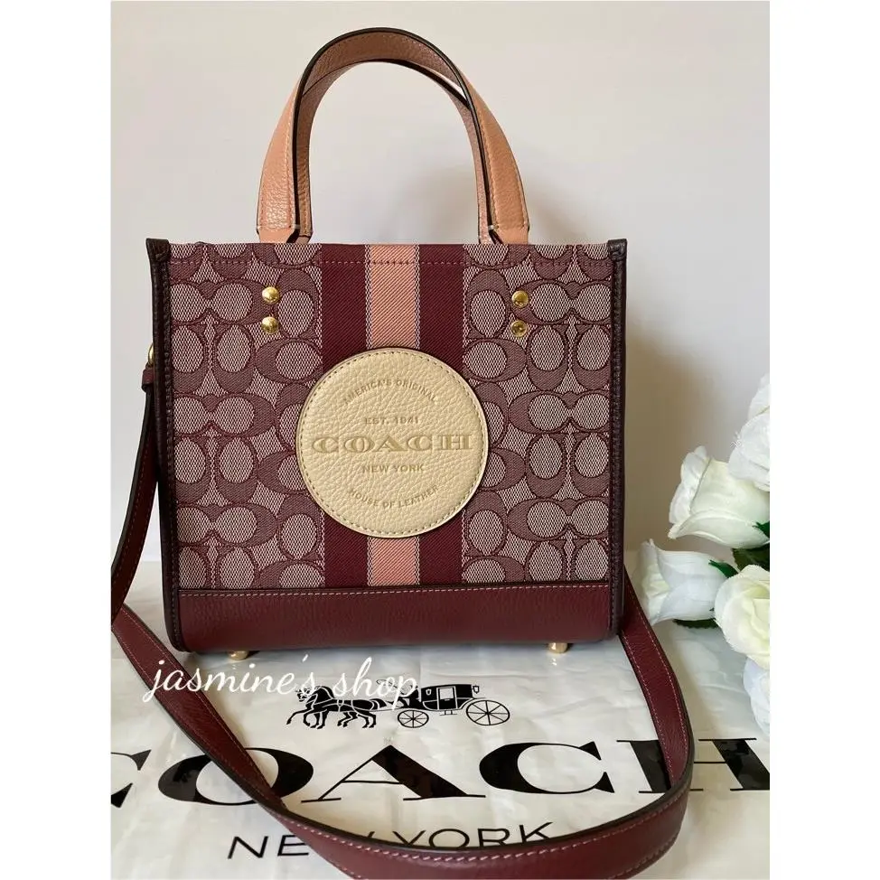 Coach Dempsey Tote 22 in Signature Jacquard with Stripe and Patch C8417