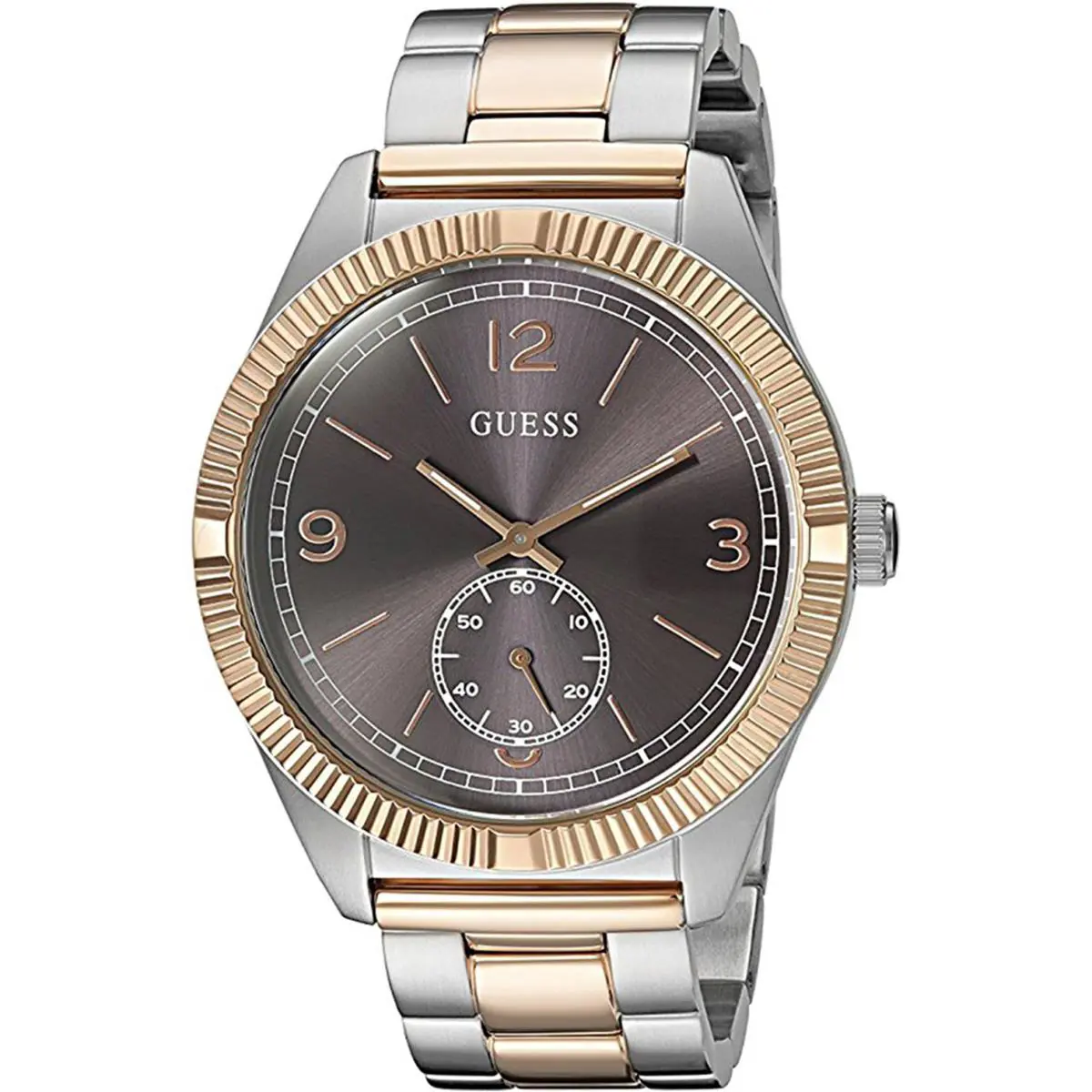 Guess Steel W0872G2 Men`s Dress Stainless Steel Two-tone Dark Dial WR