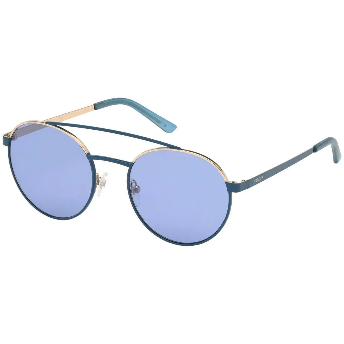 Guess Sunglasses GU3047 84X Shiny Light Blue / Blue Mirror Lenses 52 mm