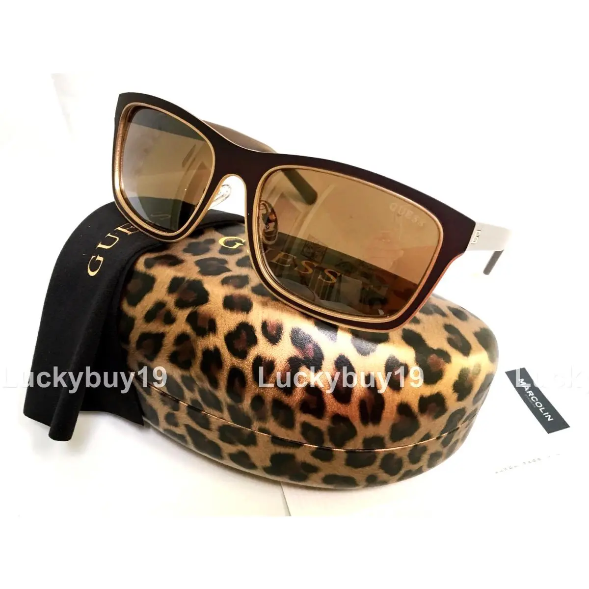 GU6849 Gold Brown Designer Sunglasses W/case /15612/ by Guess