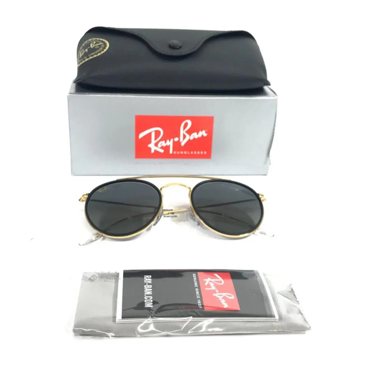 Ray-ban Sunglasses RB3647-N 9238/71 Gold Black Double Bridge with Grey Gradient