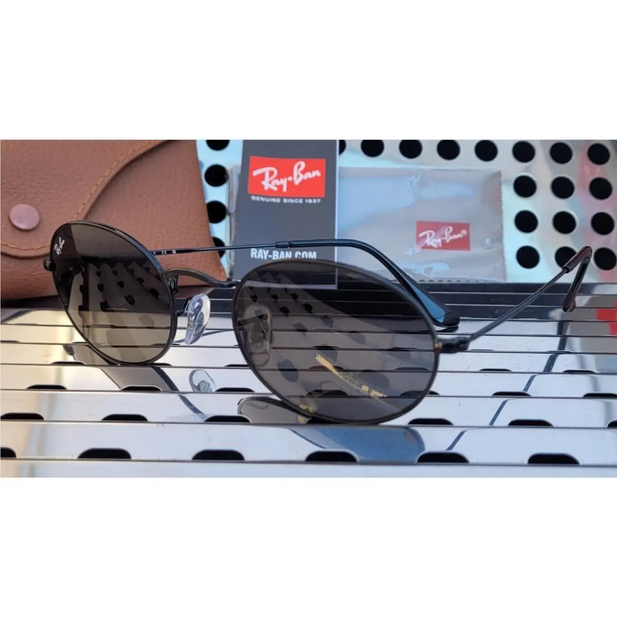 Ray Ban RB3547 002/B1 Oval Sunglasses Black w/54mm Dark Gray Lenses