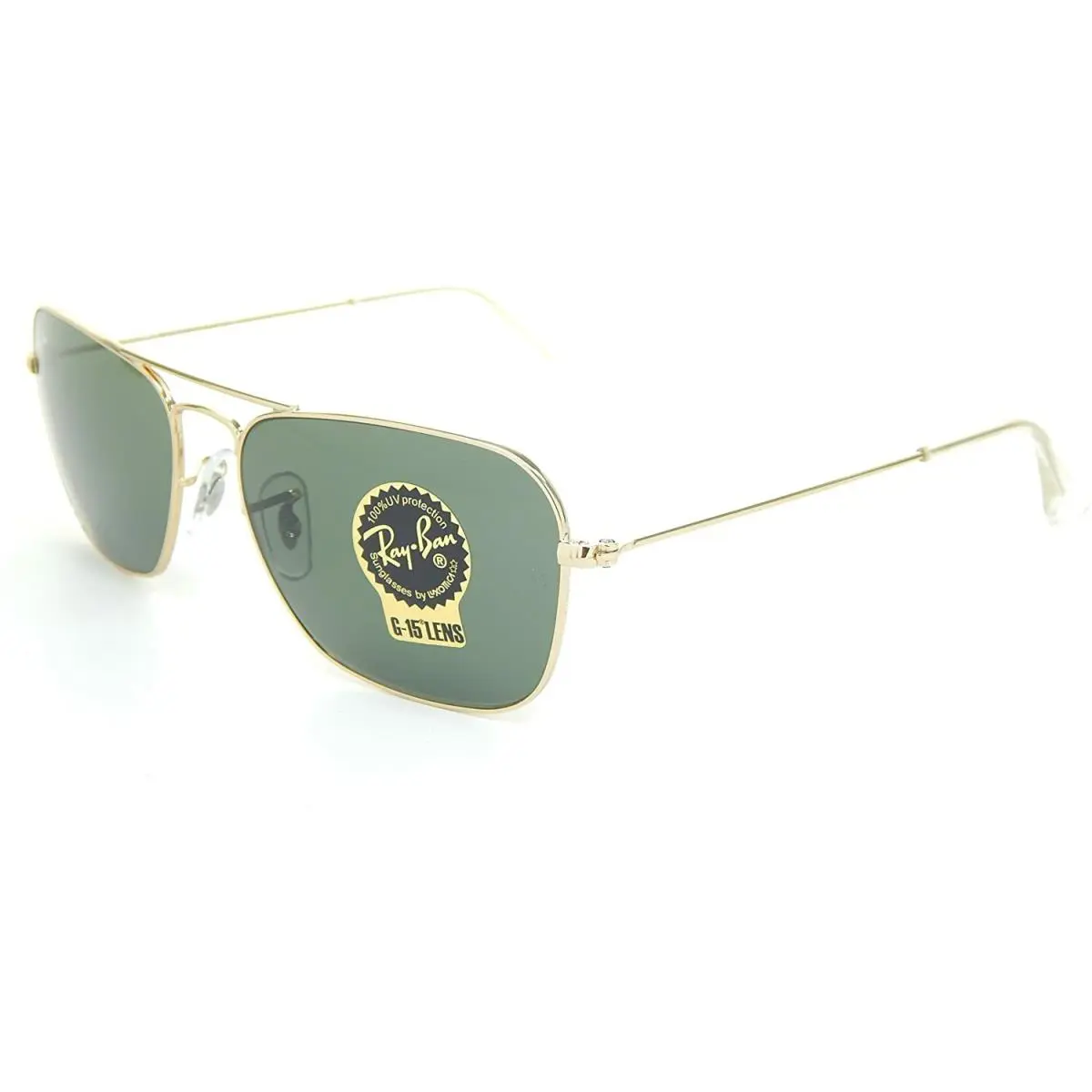 Ray-ban Caravan Gold Metal Green Lens RB3136 001 55