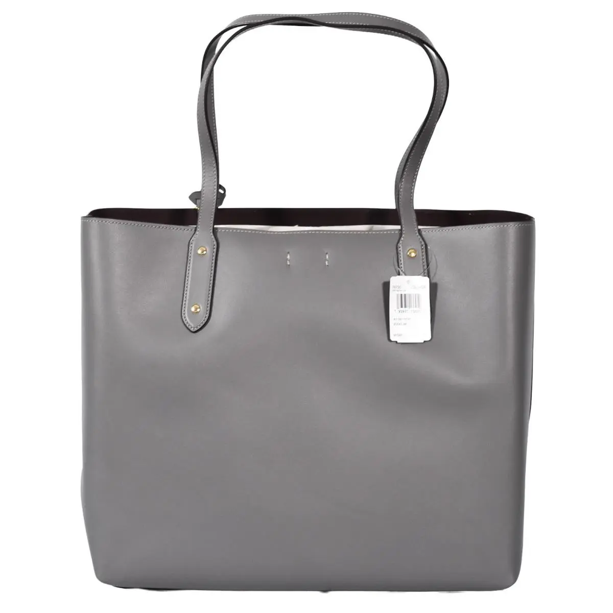 Refined Calf Leather Large Central Tote 39 Bag Gd/heather Gray 76730 by Coach