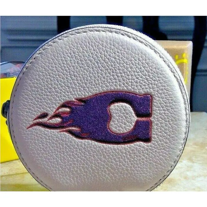 Nwt- Coach F23655 Coin Case Wallet Round Leather C Motif