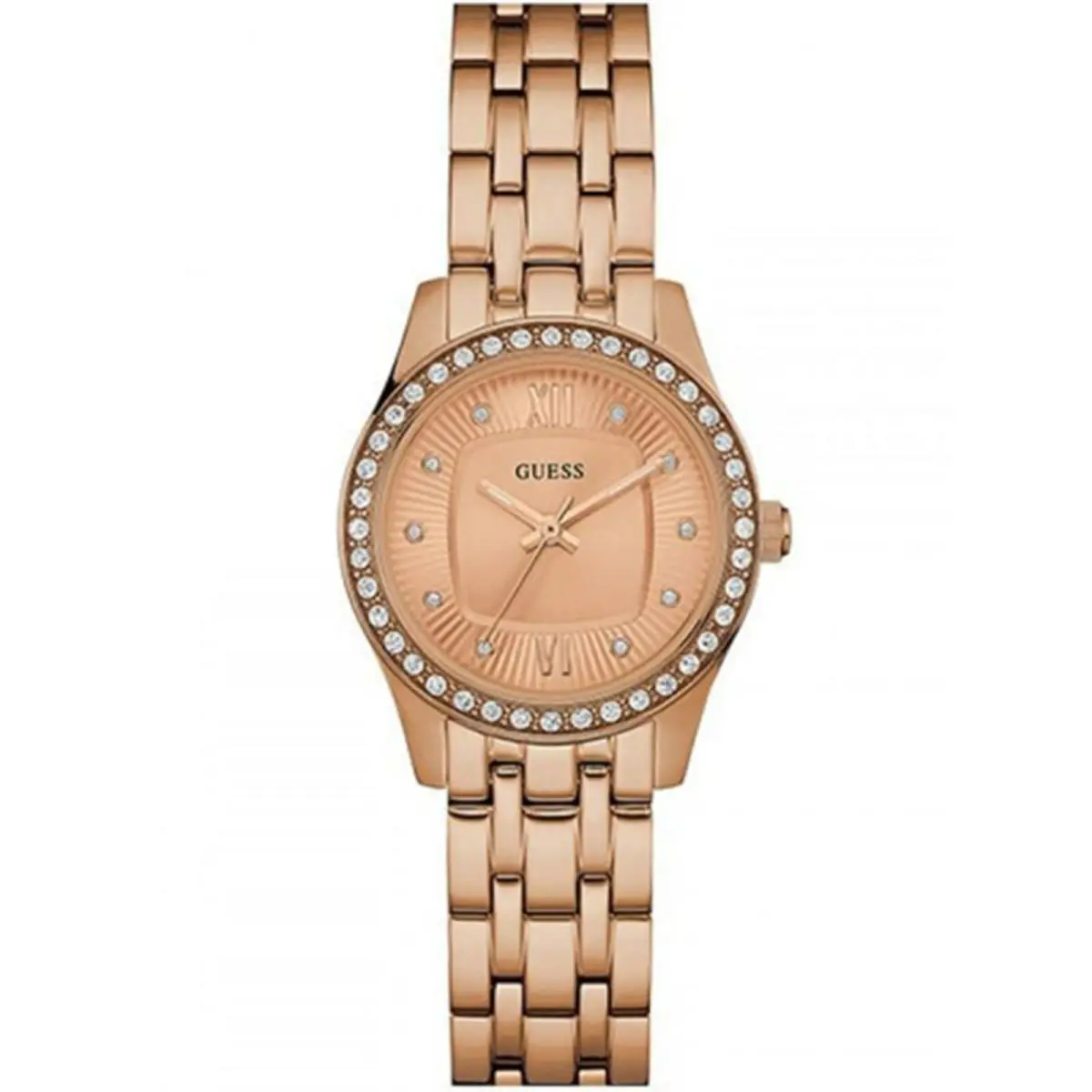 Guess W0762L3 Ladies Dress Stainless Steel Rose-tone Crystal Accented Bezel 30m