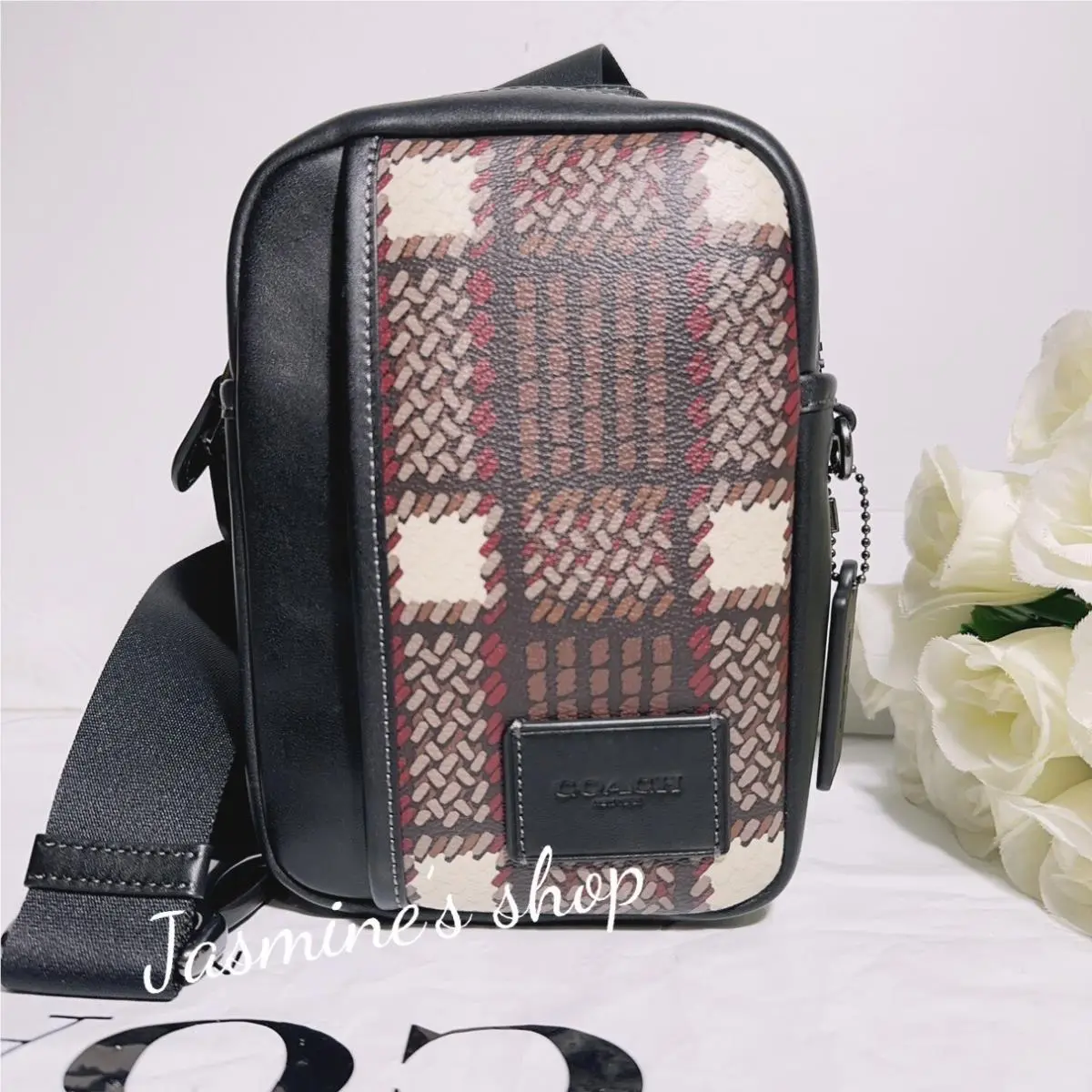 Coach Edge L Pack with Plaid Print CM035