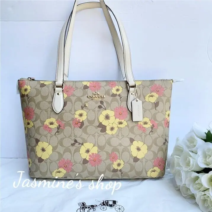 Coach Gallery Tote In Signature Canvas with Floral Cluster Print CH727