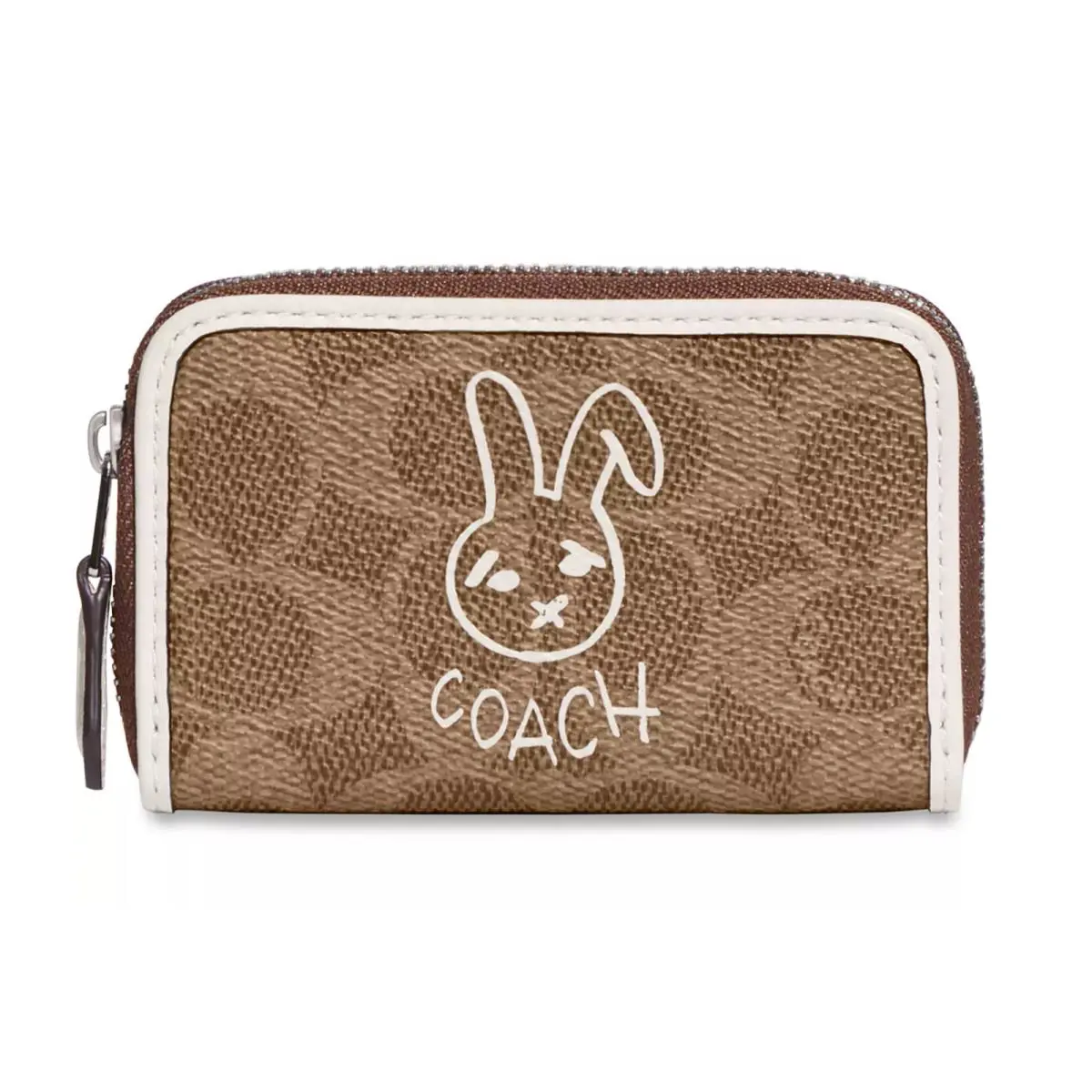 Coach Bunny Graphic Signature Coated Canvas Small Zip-around Wallet