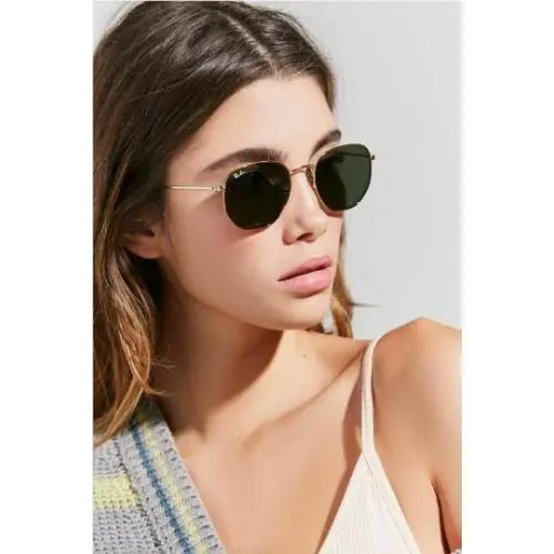 Ray Ban Sunglasses Hexagonal RB 3548N 54MM 001 Gold/green Lens G15