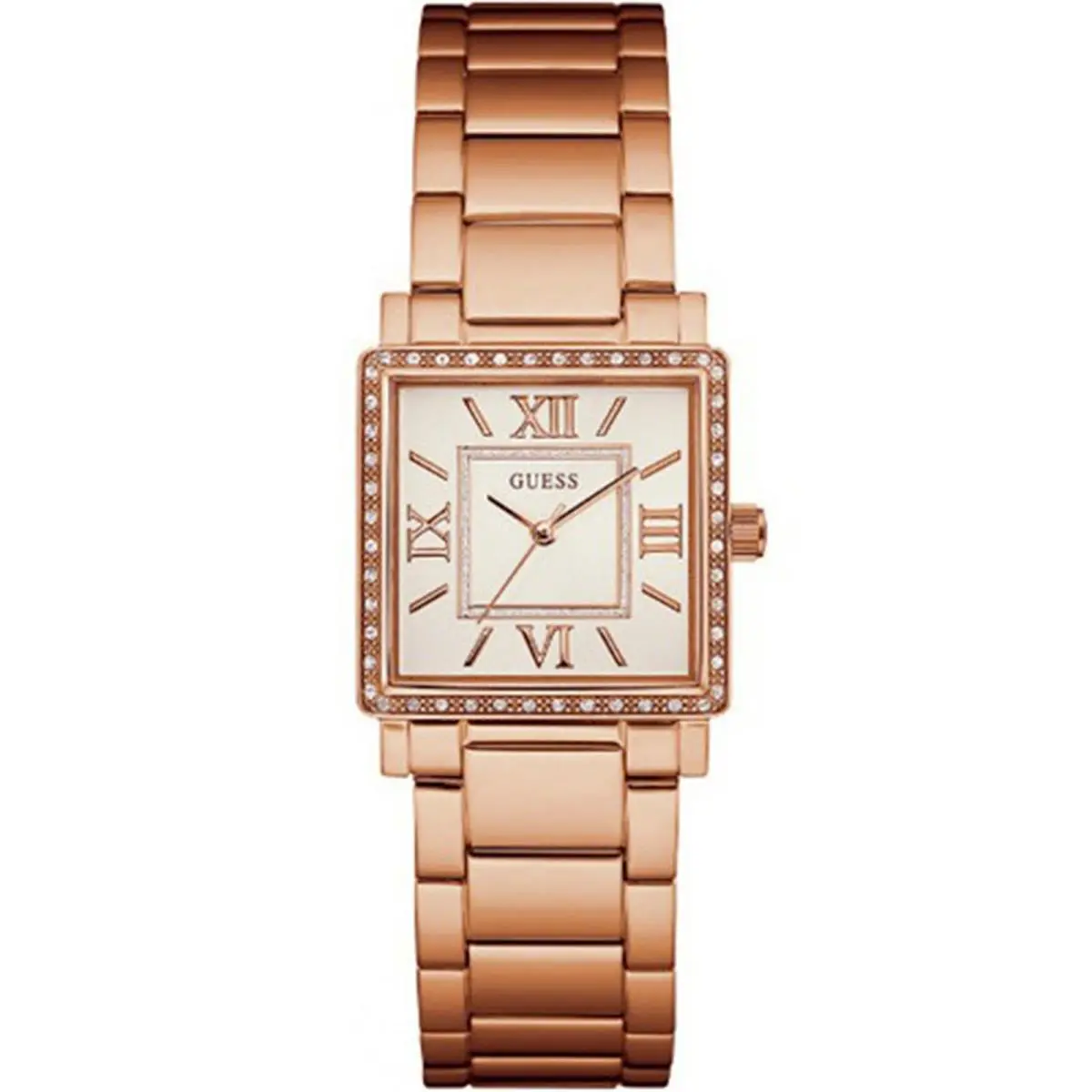 Guess W0827L3 Ladies Dress Stainless Steel Rose-tone Crystal Accented Bezel 30m