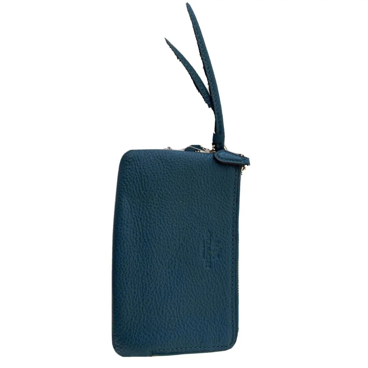 Coach Double Corner Zip Wallet Atlantic Blue Pebble Leather