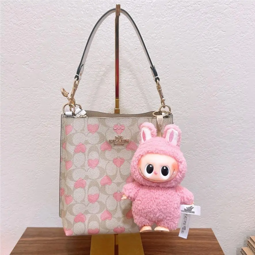 Coach Mollie Bucket Bag 22 with Heart Print CP056 Free Charm