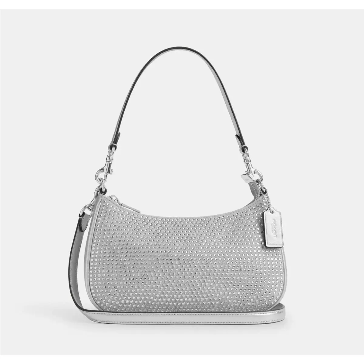 Teri Shoulder Bag with Crystal Novelty Leather/silver/silver CV937 by Coach