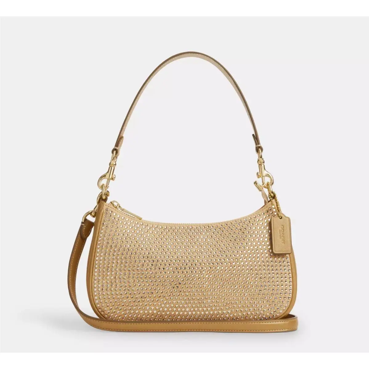 Coach Teri Shoulder Bag with Crystal Novelty Leather/gold/yellow Gold CV937