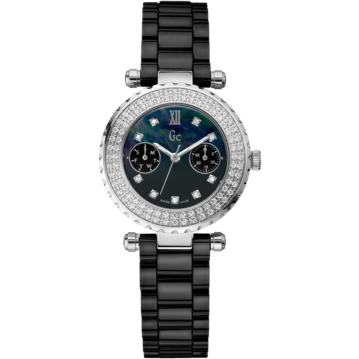 Guess Collection A28102L2 Ladies Diamonds On Bezel Sapphire Screw Crown 100m WR