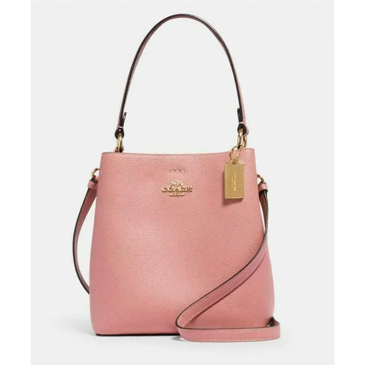 Coach Women`s Bubblegum/wine Small Town Bucket Leather Bag/crossbody 1011