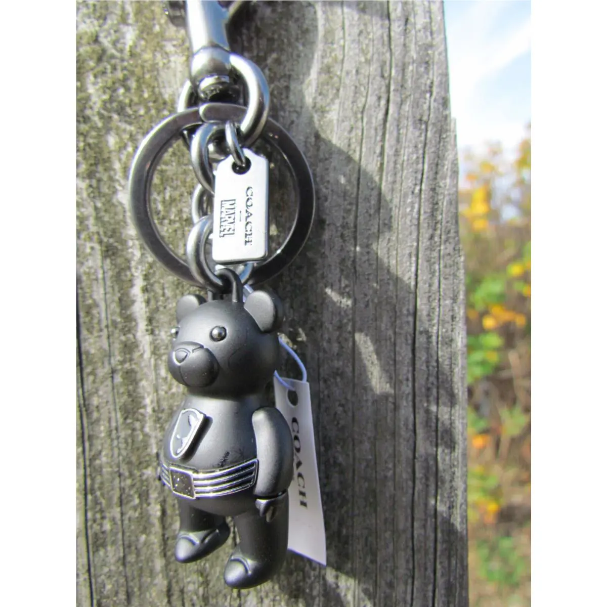 Black Panther Keychain Marvel Bear 2753 Key Metal Bag Charm Fob by Coach