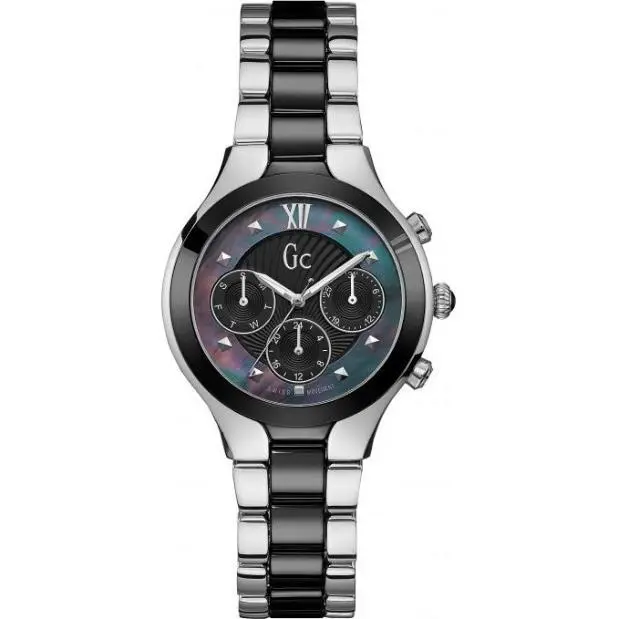 Collection Black Ceramic 36mm Radiance Ladies Watch Mop Dial Y30002L2 by Guess