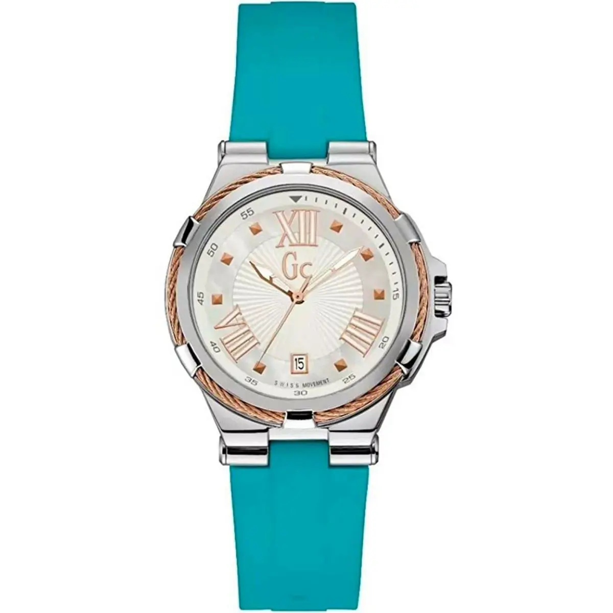 Guess Collection Y34003L1 Ladies Dress Siliconestrap Screw Crown 100m WR