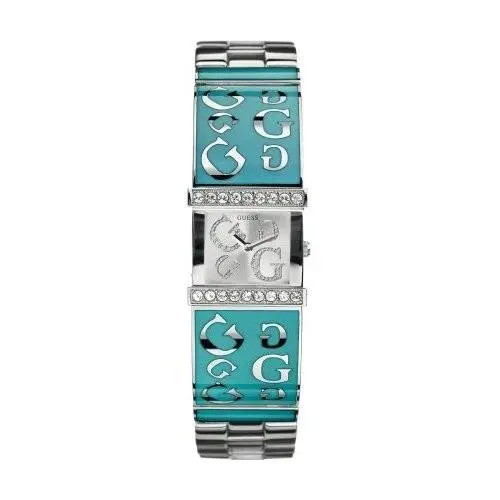 New-guess Blue Silver Tone S/steel Crystals Logo Bracelet WATCH-W95040L3 by Guess