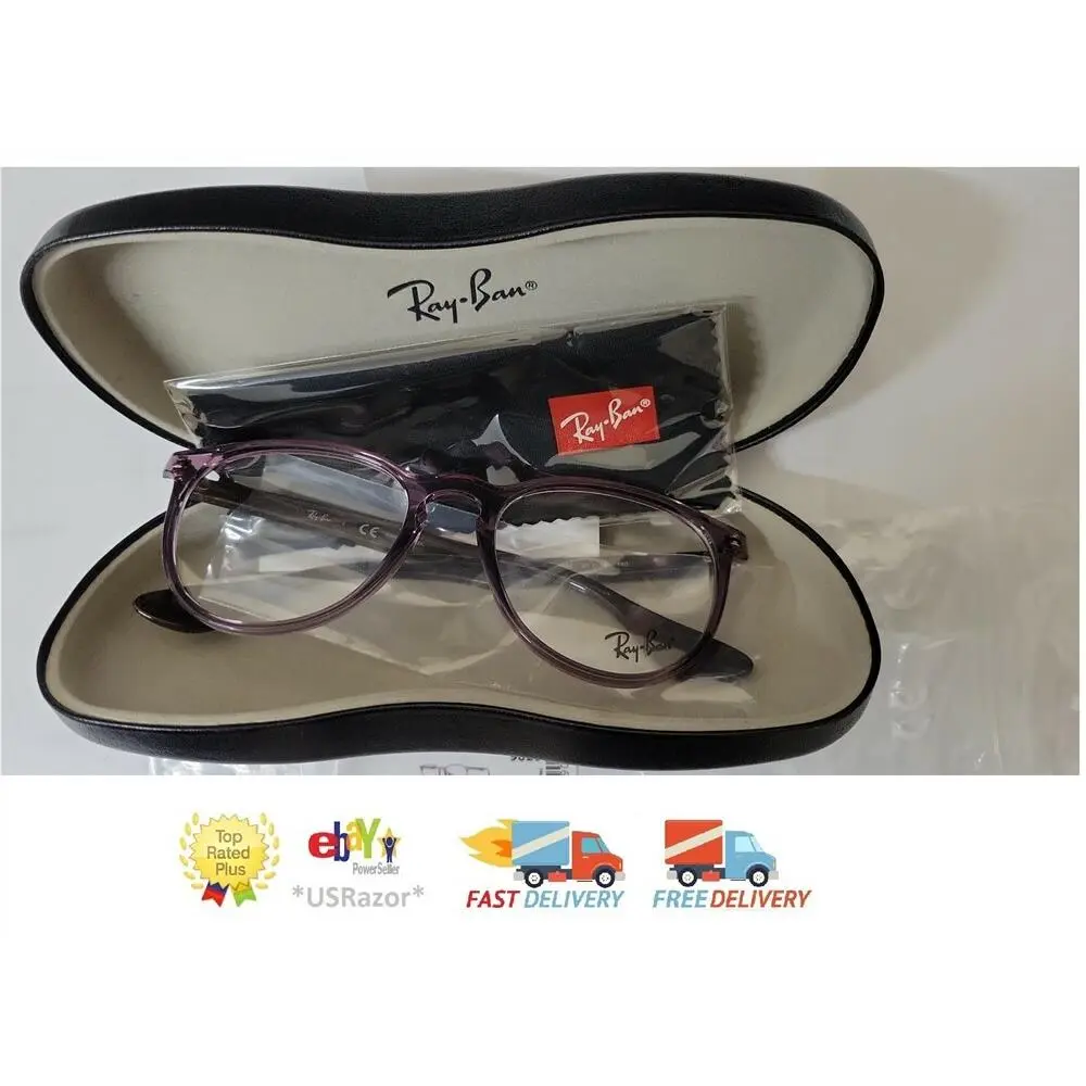 Ray-ban Eyeglasses Frame Transparent Violet Brown Brazil RX7046 Erika 9020 Case