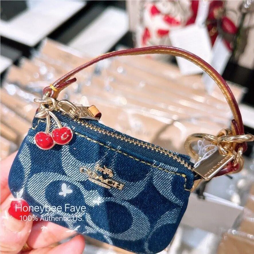 Coach Mini Nolita Bag Charm In Signature Denim CZ085