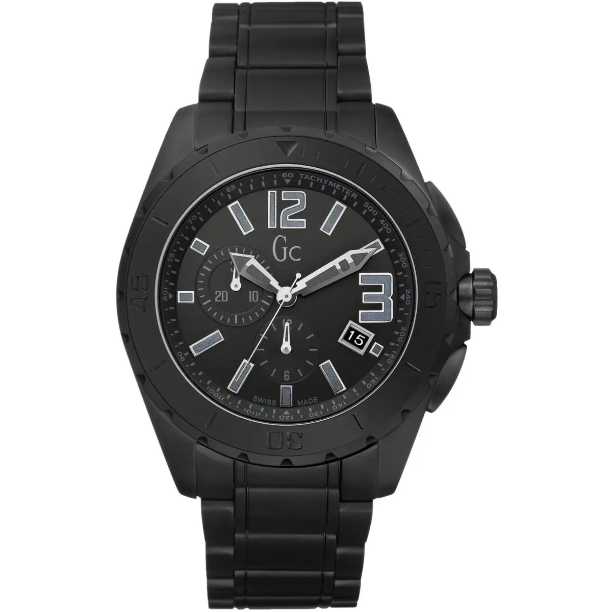 Guess Collection GC X76011G2S Sport Class Xxl Black Ceramic Men`s Watch - BLACK, Dial: Black, Band: Black