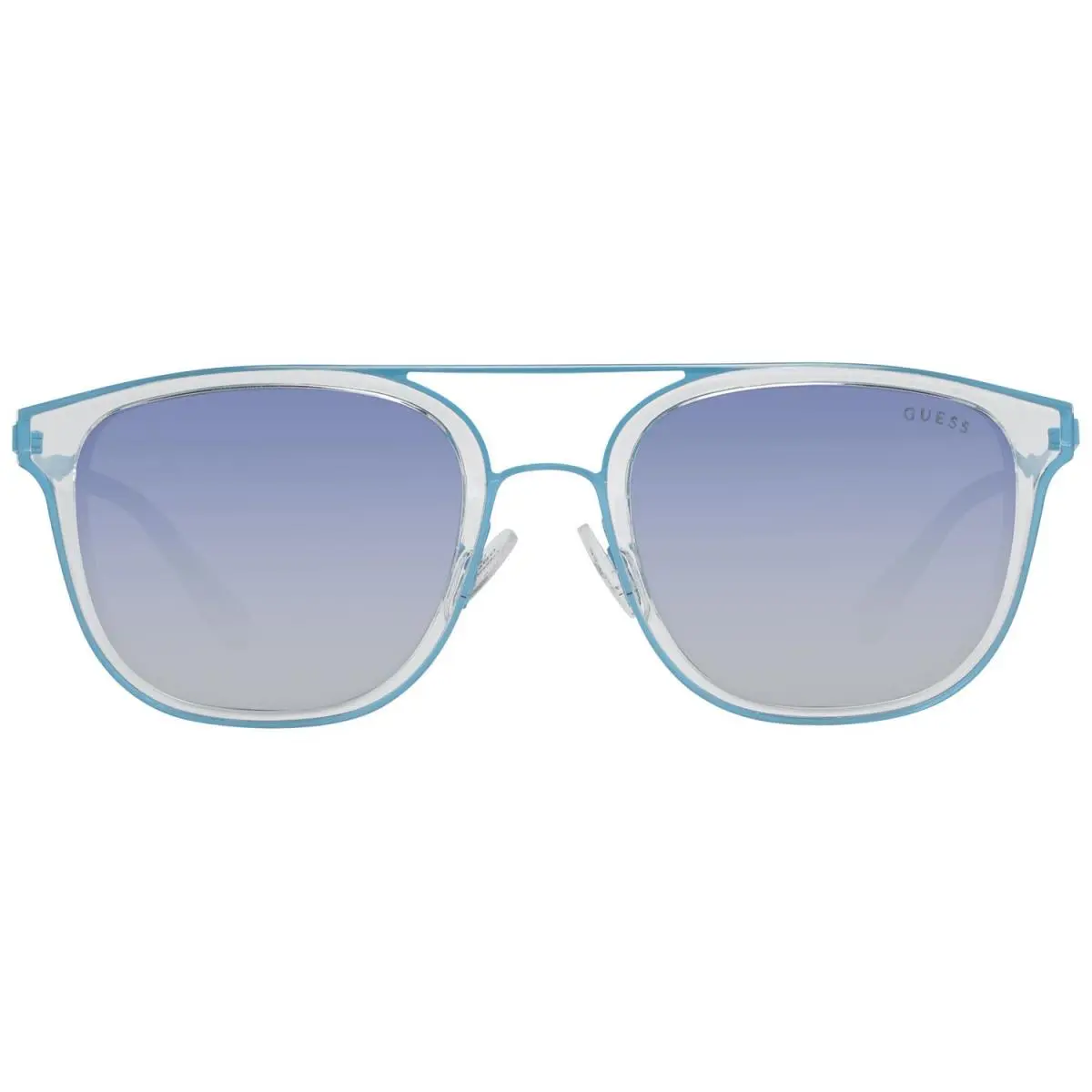 Guess GU 6981 Men Blue Gray Sunglasses Plastic Mirrored Oval Casual Eyeglasses