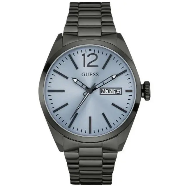 Guess Gunmetal Gray Tone Stainless Steel Bracelet Watch U0657G1 - Dial: Gray, Band: Gray