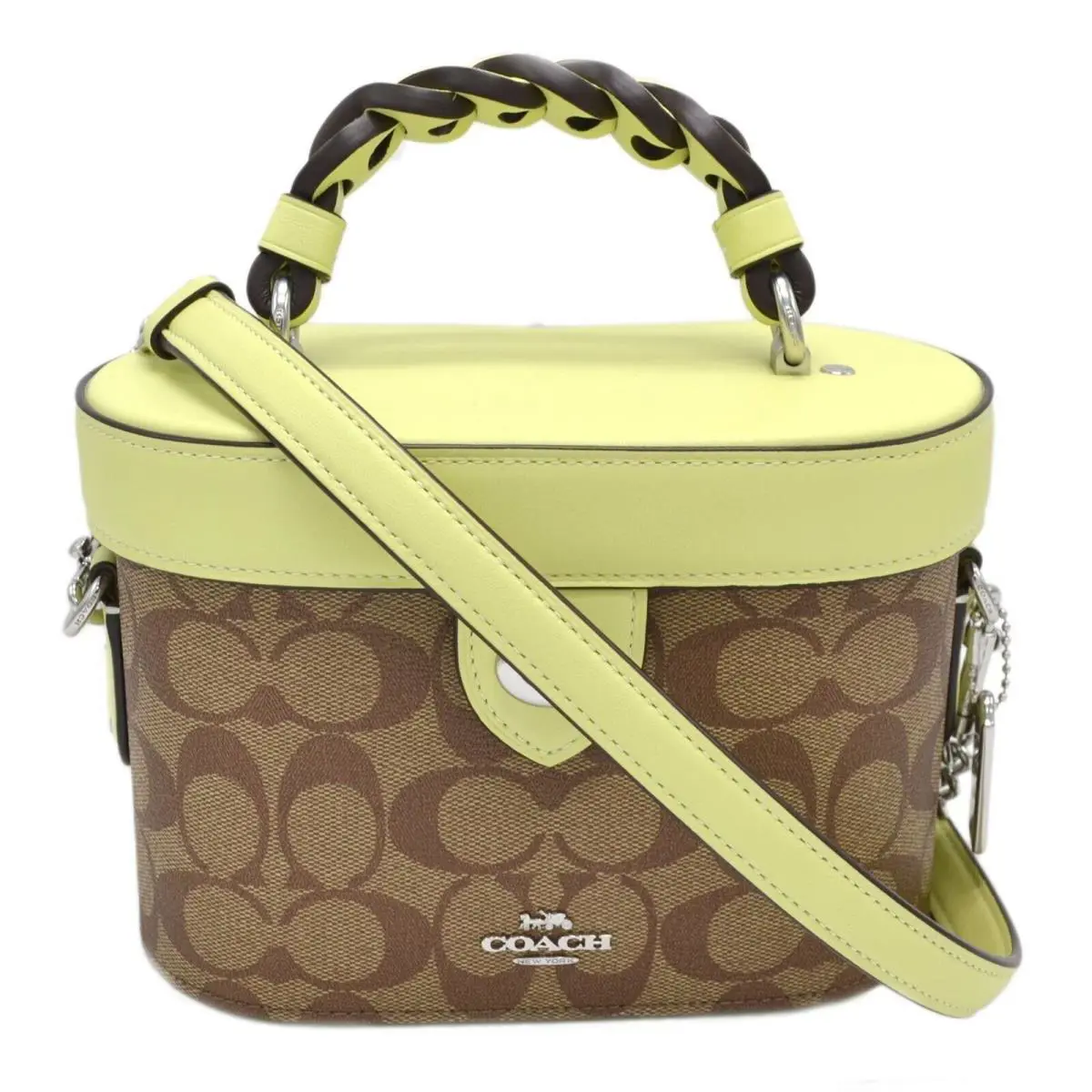 Coach Women`s Satchel Kay Crossbody Purse Pebbled Leather Handbag Signature Logo