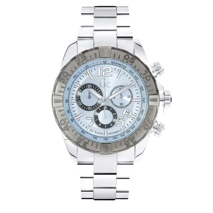 GC Guess Sportracer Silver Tone Chronograph Swiss Bracelet Watch Y02005G7